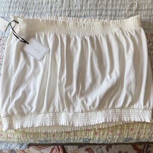 Crop top 1 State white stretch gauzy